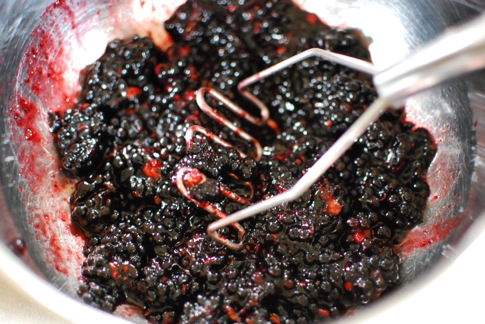 Smashing blackberries