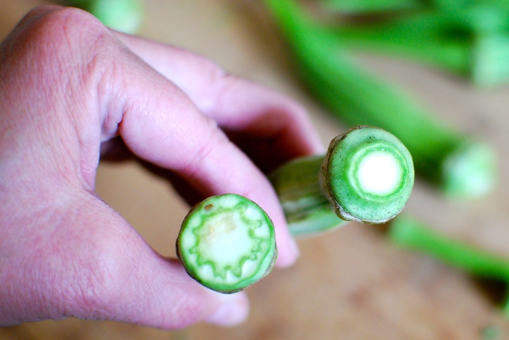 Trimmed okra