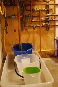 There's a hole in the water heater, dear Liza, dear Liza.