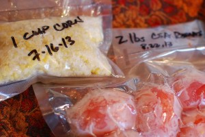 Frozen CSA corn and tomatoes in action