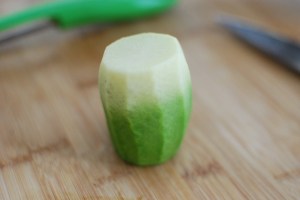 A gentle hand with the peeler won't destroy the internal pinwheel pattern.