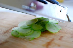 I'm still not quite adept with my mandoline, but I'm getting better.