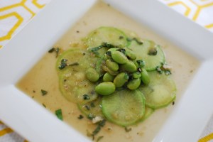 Be sure to use a rimmed plate or a shallow bowl unless you want a wet table.