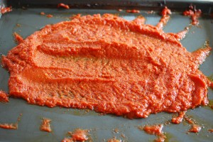 After 2 hours at 300 degrees, you could quit and have a rich, thick, sweetly concentrated tomato sauce . . . 